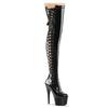 2025 new direct sales super high heel summer thin heel car model fashion boots high top round head black solid color