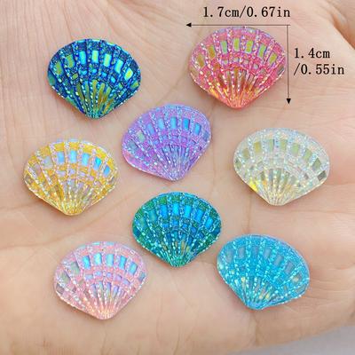 50Pcs Cute Resin Shining Shells Flat-back Cabochons For Hairpin Scrapbooking DIY Jewelry Craft Decoration Accessories