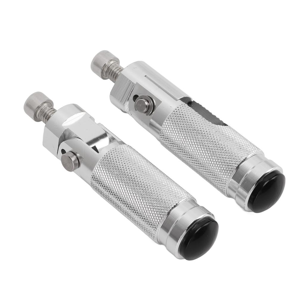 Uniwersalny Motocyklowy Składany Stopień Pedał Ze Stopu Aluminium Wymiana Podnóżka Srebrny