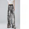 New Chinese Style Pants for Women In Summer High Waist Draping Ink Painting Wide-leg Pants To Make Them Look Slim Straight Pants