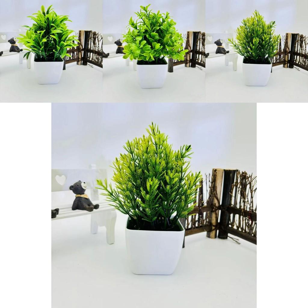 Modern Artificial Green Plant Potted Decor For Home Office And Tabletop Display
