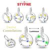 Authentic Copper Twelve Zodiac Sign Set Cartoon Taurus Gemini Star Shape Heart Pendant Bead Charms Compatible With Bracelets Diy Birthday Women Gift