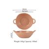 Ceramic Salad Bowl with Handle Binaural Bowl Irregular Ceramic Kitchen Soup Noodles Dessert Salad Bowl Heat-resistant Design 1PC