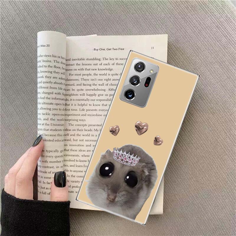 Funny Sad Hamster Meme Phone Case for Samsung A17 A37 A57 A54 A14 A24 A34 A07 A04S A02S A12 A22 A32 A52S A16 A26 A36 A56 A72 Gal