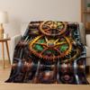 Mechanical Gear Punk Flannel Blanket Soft Warm Throw Blanket for Hom Bed Bedroom Living Room Office Travel Camping Picnic Gift