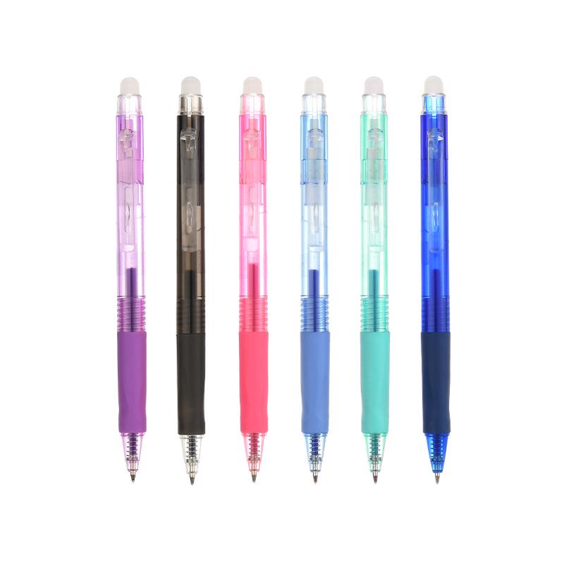 Customizable 0.5mm Thermo-Erasable Clickable Rollerball Pen, Crystal Blue with Magic Eraser, LOGO Customization Available.