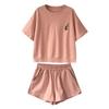 Women's Summer 2025 Fashionable Loose Short Sleeve Shorts Two-Piece Set for Casual Running and Student Wear