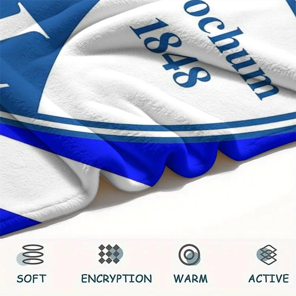 1PC Custom Name VFL Bochum Patterned Flannel Blanket Suitable For All Seasons for Home Decor Warmth and Comfort Gifts Holiday Present
