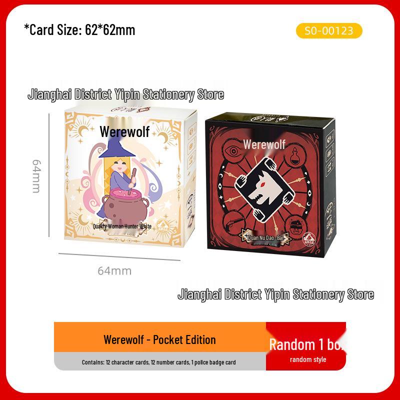 2025 Portable Werewolf Card Game: Casual Gathering Edition with Role and Number Cards