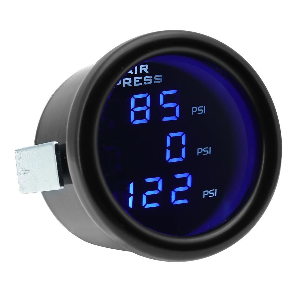 Blue LED Air Pressure Gauge Three Digital Display 220PSI Air Ride Suspension With 3PCs 1/8NPT Sensors For DC12-24V Vehicles Use