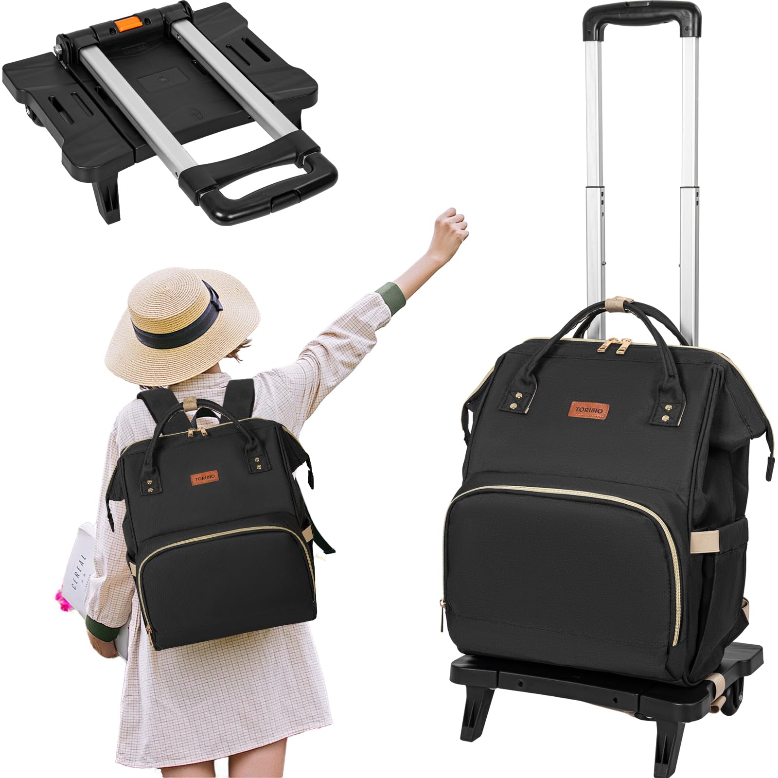 

TORIBIO Shopping Carry Shopping 2 Wheels Carry, Bag, Foldable, Lightweight, Carry-on, Convenient, Compact, Side-push, Removable, 2-way, Assembly, чёрный