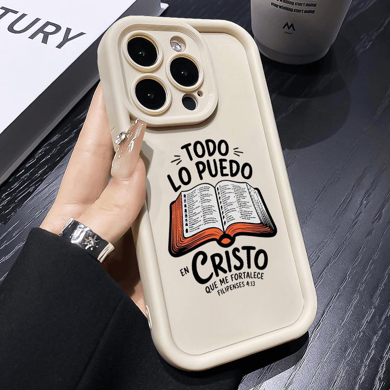 Christian Bible Book Pattern Silicone Phone Case For iPhone 17 16 16e 15 14 13 12 11 Pro Max Plus XS XR X Shockproof Soft Cover