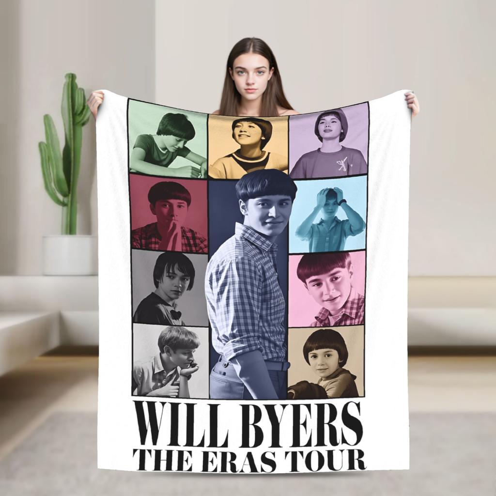 Will byers Horror TV Warm Comfy Blanket For Bedroom Graphic Throw Blanket Autumn Camping Flannel Bedspread