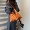 Large Capacity Solid Color Handbag Elegant French Underarm Bag Classic Soft PU Tote Bag Daily