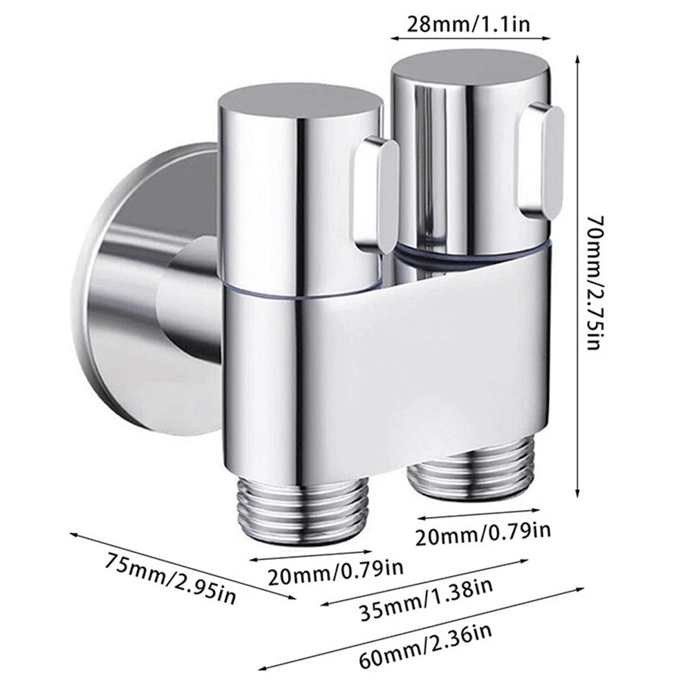 Bathroom Double Outlet Angle Valve Wall-Mounted Toilet Inlet Valve Washing Machine Faucet Water Stop Quick Opening Angle Valve