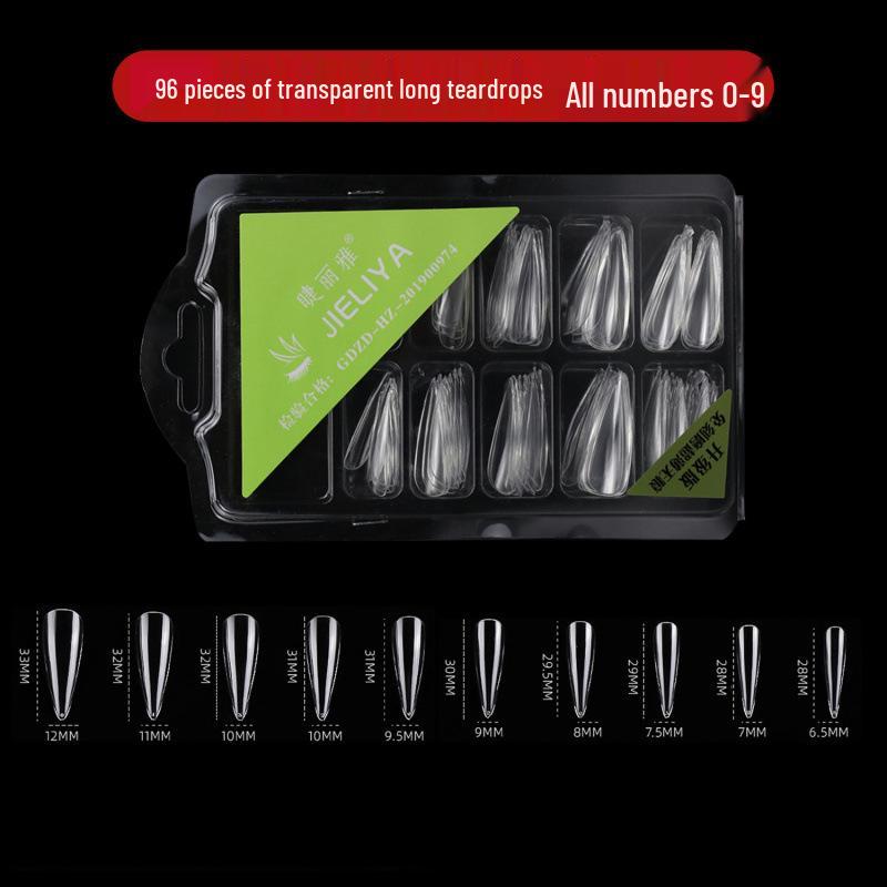 

Jieliya Trapezoidal Beauty Nail Art Ultra-thin Full & Half Cover Wearable False Nail Tips