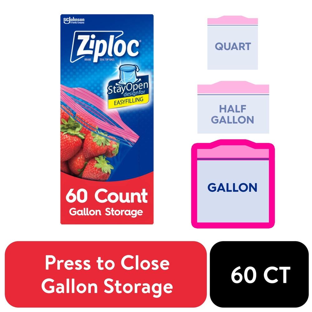 

Пакеты для хранения продуктов с технологией Grip n Seal, стоячий дизайн, многоразовые, размер галлона, идеально подходят для заморозки, организации в холодильнике, упаковки United States