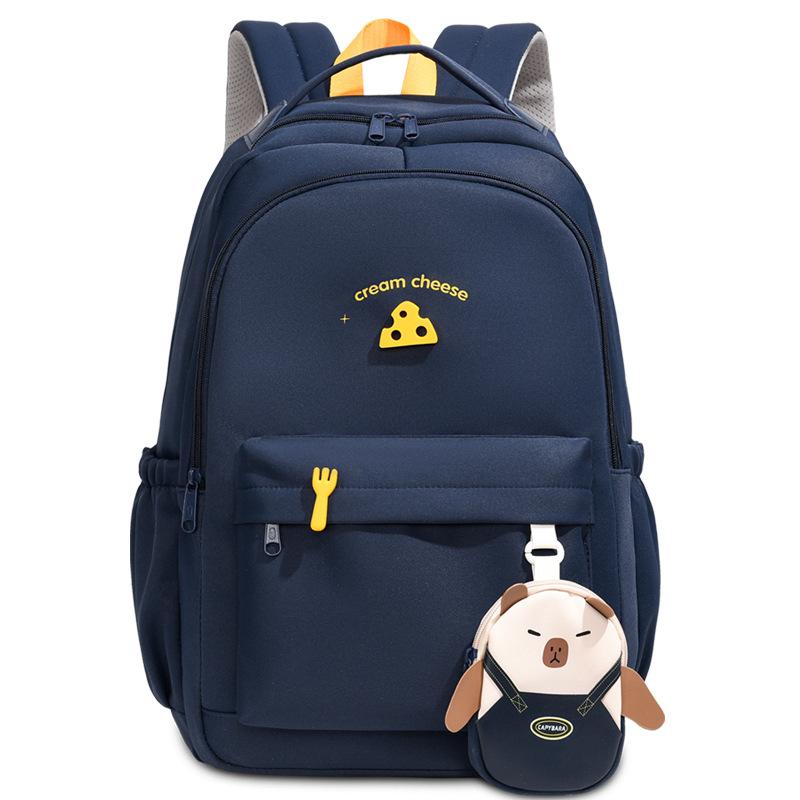 

Женский однотонный рюкзак студенческий большой вместимости школьный рюкзак для поездок на работу синий