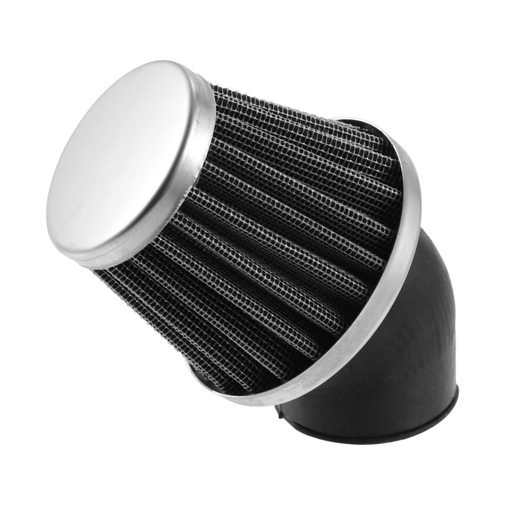 uxcell Round Taper Replacement Universal 38mm Elbow Conical Air Filter Round Taper Replacement for Motorcycles Silver Tone