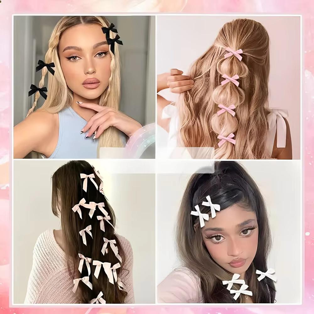 Süße Y2k Mädchen Schleife Mini Haarspangen Metall Haarnadel Kopfschmuck Haarspange Handgemachtes Schleifenband Schleife Ponyclip Mode Haaraccessoires
