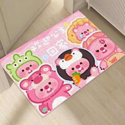 Cartoon Door Mat Silk Ring Mat Non-slip and Dirty Door Mat Dusting Door Mat Carpet Lovely Entrance Door Mat