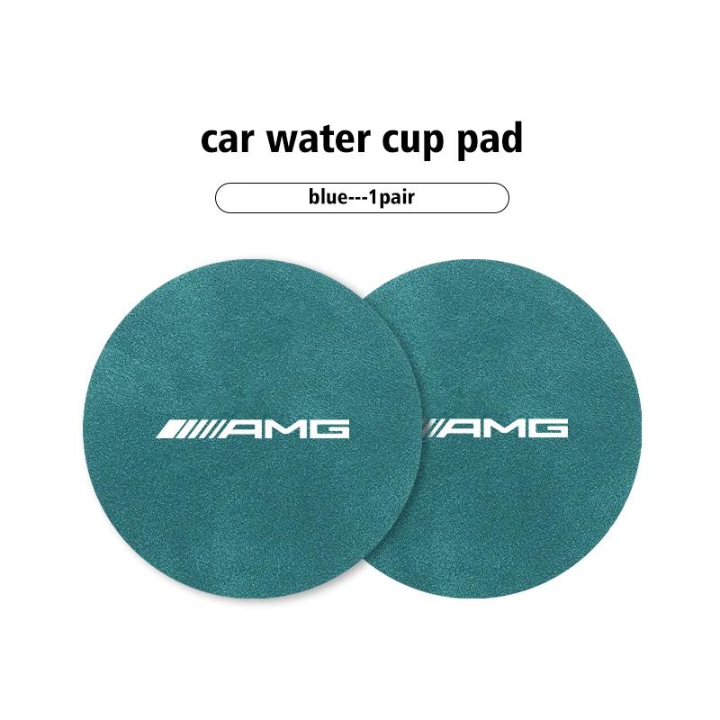 

2pcs Car Coaster Anti-slip Mat Sheepskin Water Cup Holder Pad For Mercedes Benz AMG W204 W205 W203 W211 W201 W210 W108 W124 W126