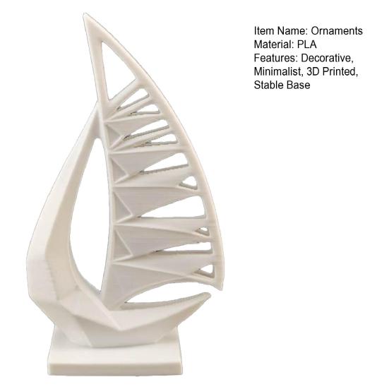 3D Printed Sailboat Figurine, Mini Sailboat Model Decoration, Miniature Sailing Boat Home Decor, Nautical Sails Statue for Home Office Desktop