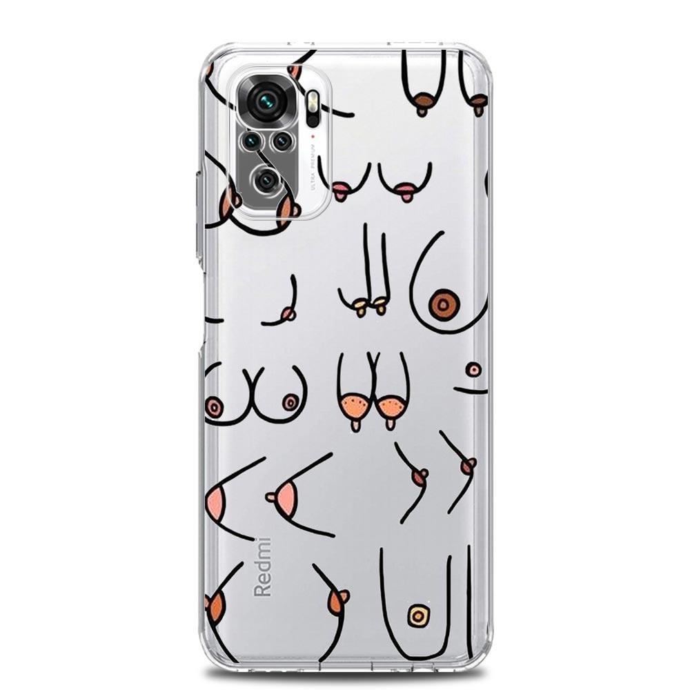 Titten Kunstdruck Soft Clear Handyhülle für Xiaomi Redmi Hinweis 12 10C 10 11 9 8 Pro Plus 9S 7 8T 9T 9A 8A 9C K50 K40 Gaming Cover