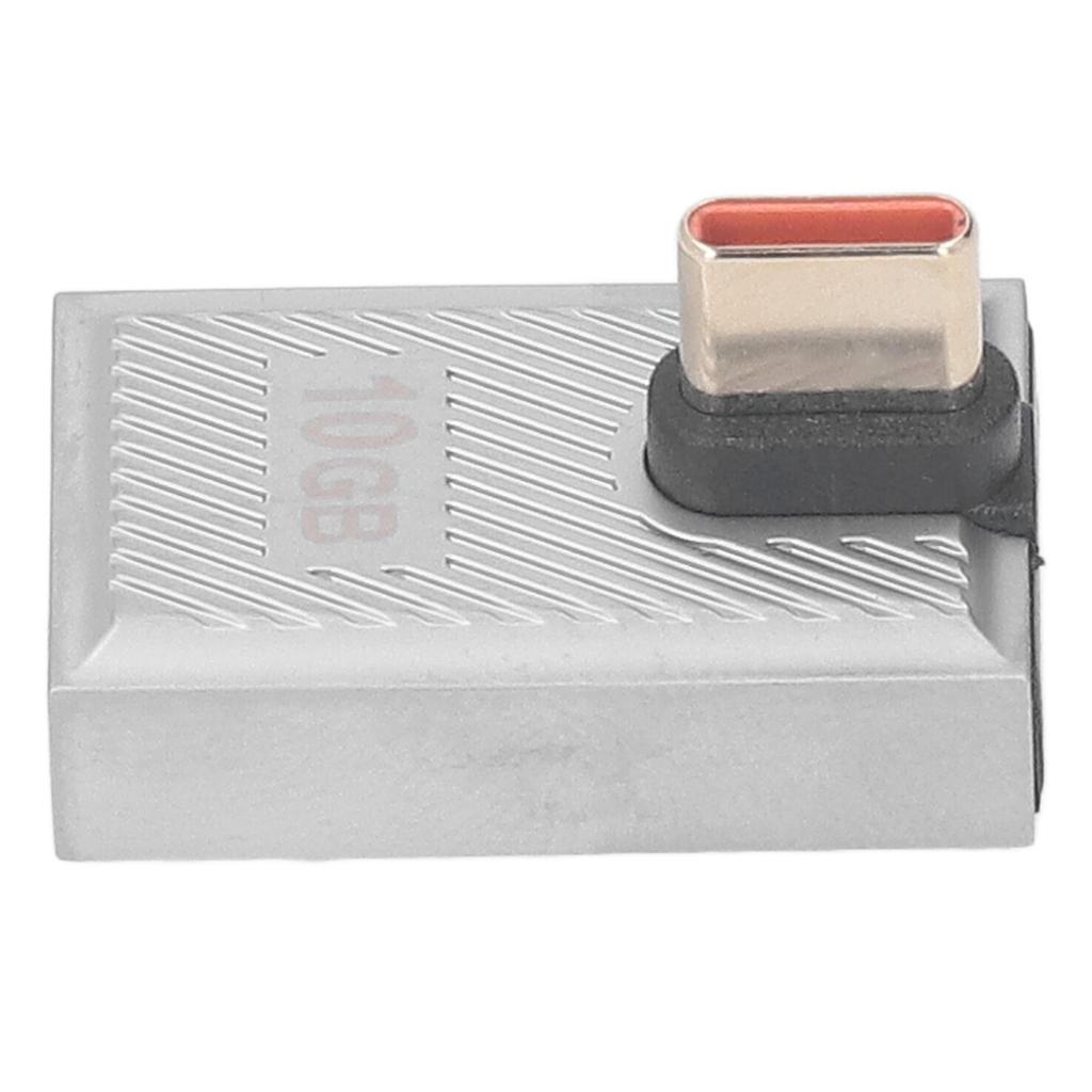 USB Female to USB C Male Adapter Right Angle with Light 10Gbps 120W Type C Converter for Cellphone