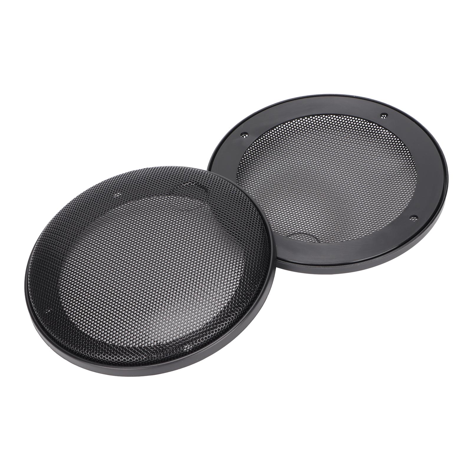 

2pcs Speaker Grill Cover Metal DIY Replacement Black Speaker Mesh Protective Case with Screws for Car