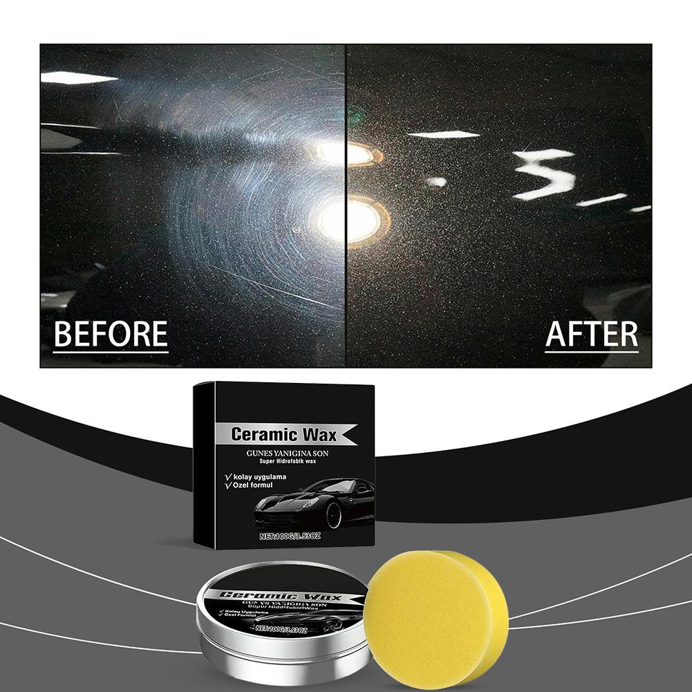 Strong Protection Car Coating Polishing Wax With Sponge Improve Gloss Car Care Car Paint Polishing Kit For All Cars Q8O6