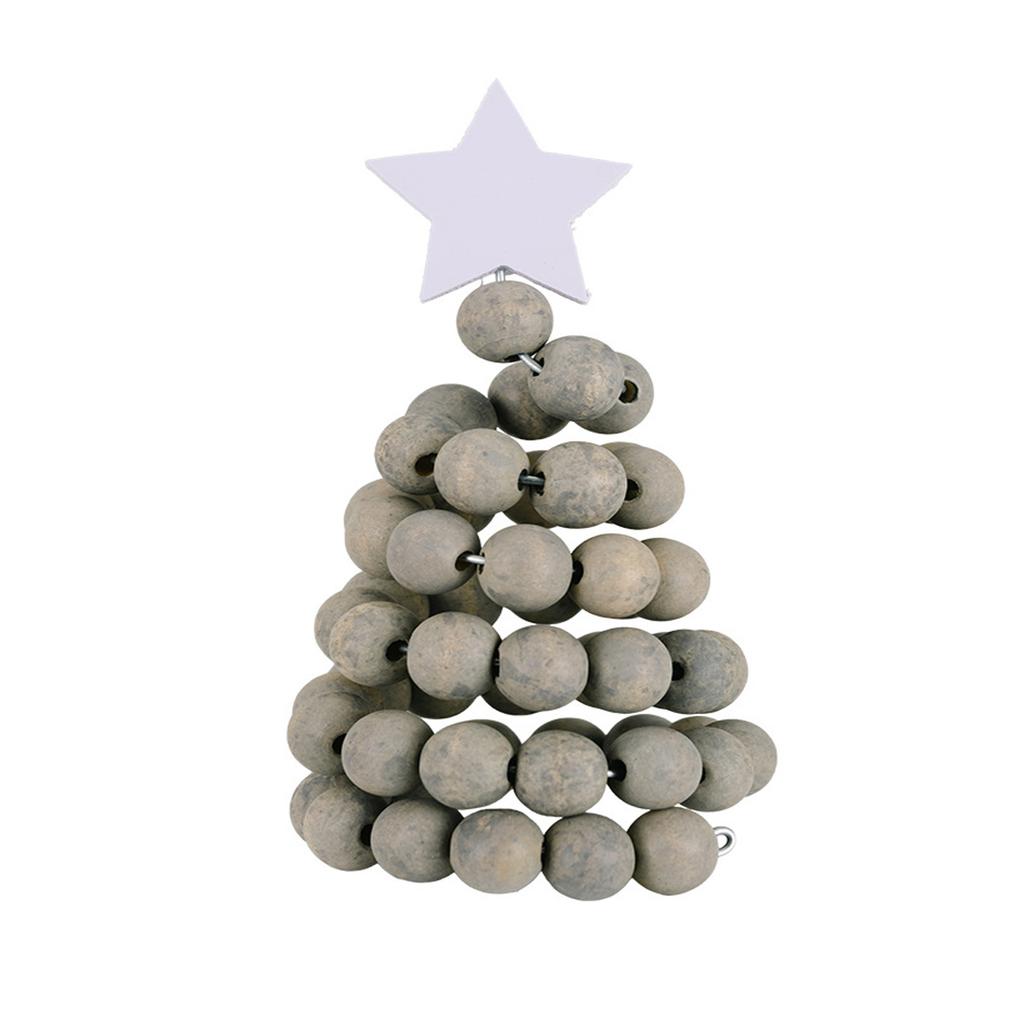 Christmas Decoration Creative Wooden Bead Christmas Tree Desktop Small Ornaments Festive Atmosphere Props Christmas Gift
