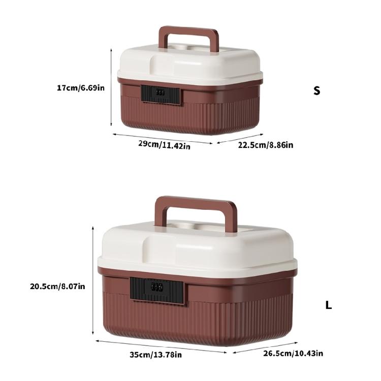 Private Document Storage Box With Combination Lock Water Resistant Construction Travel Ready ABS Durable Housing