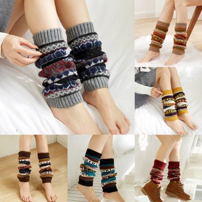 Winter Women Keep Print Socks Knitting Warm Anklets Leggings Leg Warmers Socks