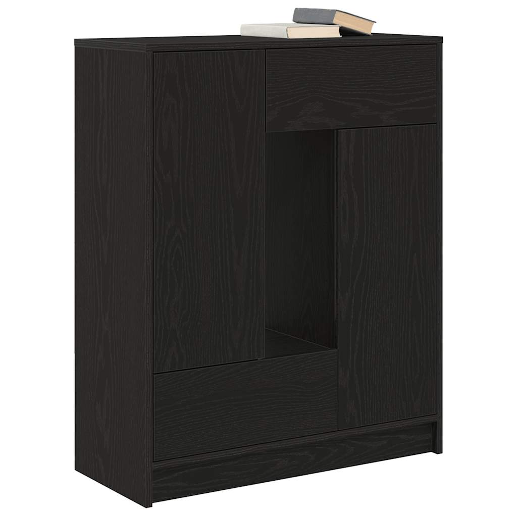 Sideboard mit Schubladen und Türen Schwarzeiche-Effekt 73 x 31 x 90 cm