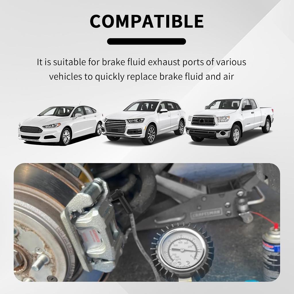 5PCS Brake Bleeder Kit Connector,Brake Fluid Bleeder Kit Bleeding Adapter Joint For Quick Brake Fluid/Air Changes,Brake Bleeder Hose Connector Fit