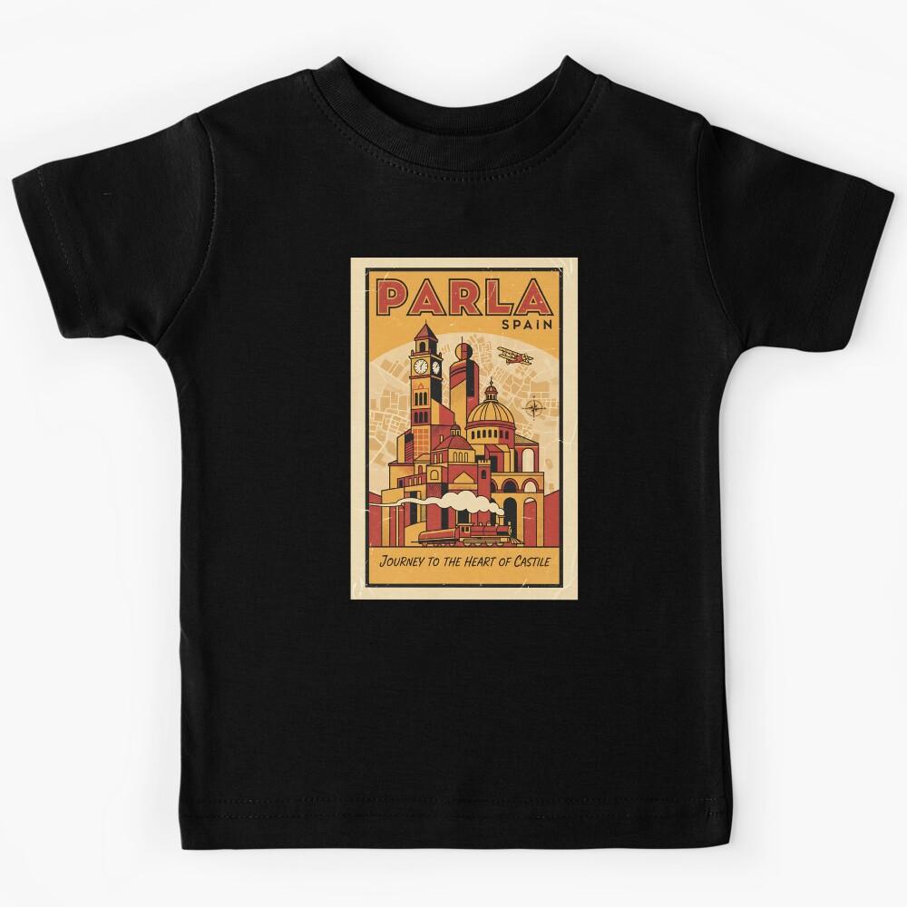 Parla Spain 1950s Vintage Travel Tourism Kids T-Shirt 110
