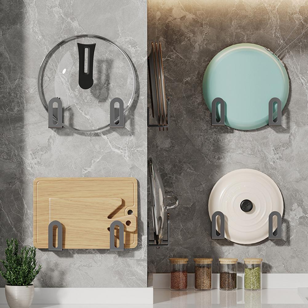 Storage Rack Space-saving Lid Holder Wall Mounted Cutting Board Pot Cover Holder Strong Load-bearing Organizer Stand for Kitchen
