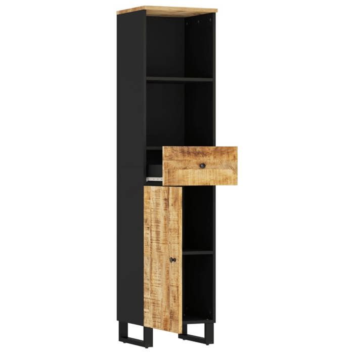 VidaXL Bathroom Cabinet, Toilet Column with Drawer and Compartment, Interior Storage Furniture, Solid Wood 351998