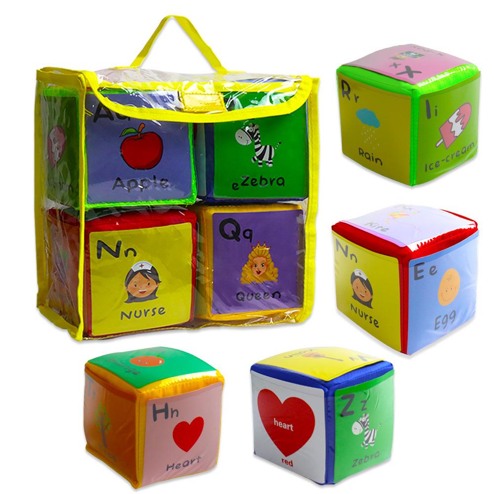 

Educational 4-Piece Toy Set: Letter, Shape, Number Cards & Dice