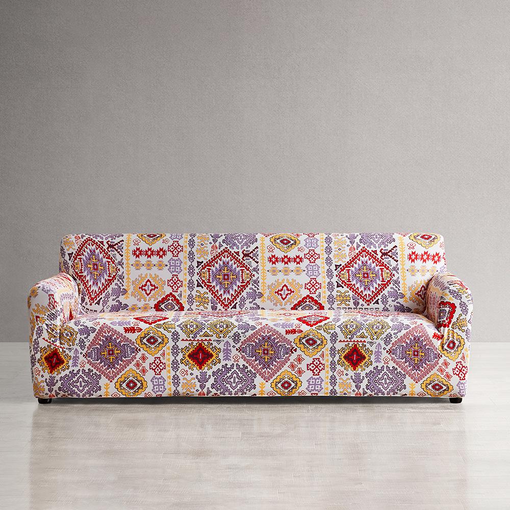 Geometric Plant Print Leisure Sofa Cover L Shape 1/2/3/4 Seat Small Sofa Sofa Cushion Kids Sofa Armchair Straight Sofa Cover