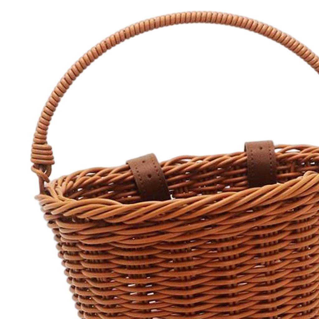 Children's Basket, Kids Bike Detachable Electric Woven Front with Handle