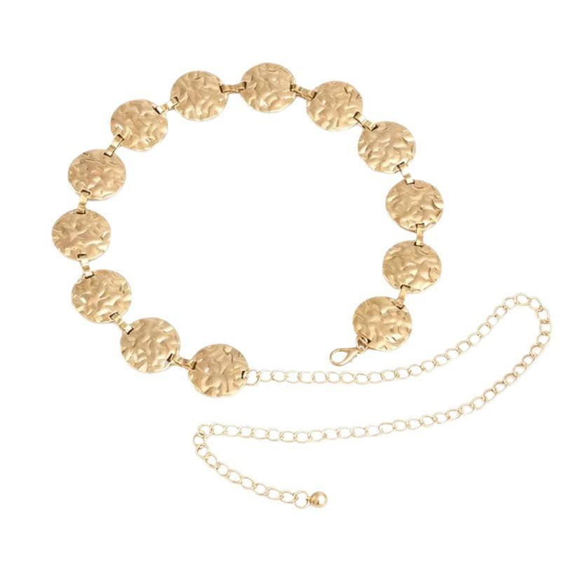 Textured Metal Geometric Waist Chain Women'S High-End Dress Accessories Fashion Versatile Metal Trouser Chain