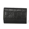 Usedssima 6-ring Keychain (138093 7949) with Double G Embossing (9539) In Black. Unisex. from Japan AUTHENTIC