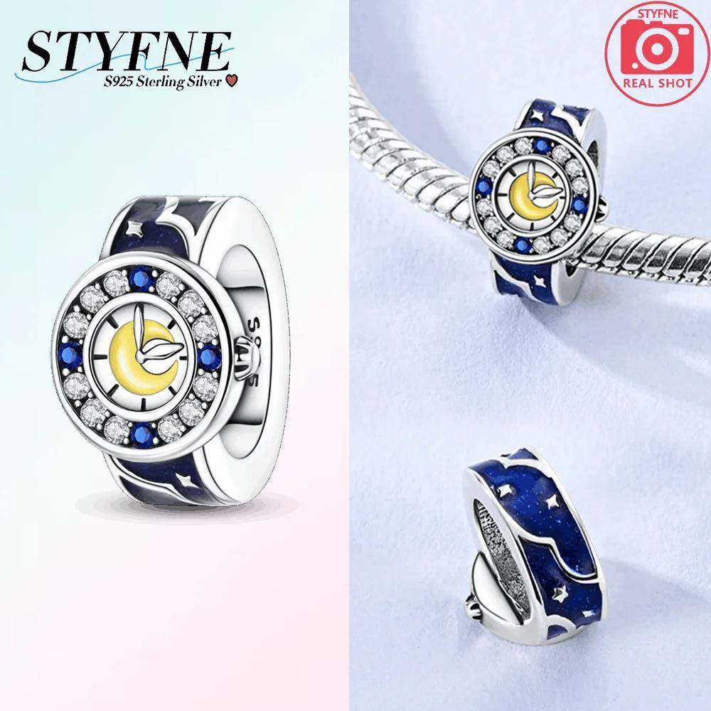 Kupfer Metall Leuchtender Mond Uhr Perlen Komponenten Armband Hohe Qualität Feiner Schmuck Entworfen Für Charm Perlen Komponenten Plata Originale Marke Perle