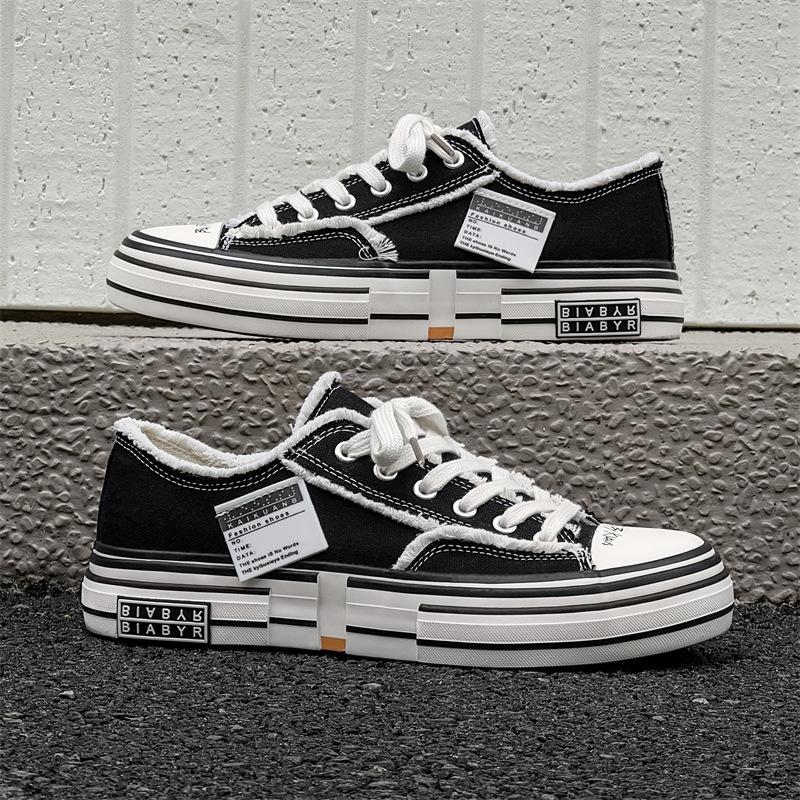 

Мужская обувь модная обувь низкие кеды парусиновые туфли для мальчиков черные с толстой подошвой мужская тканевая обувь нишевый дизайн 1127 39 чёрный