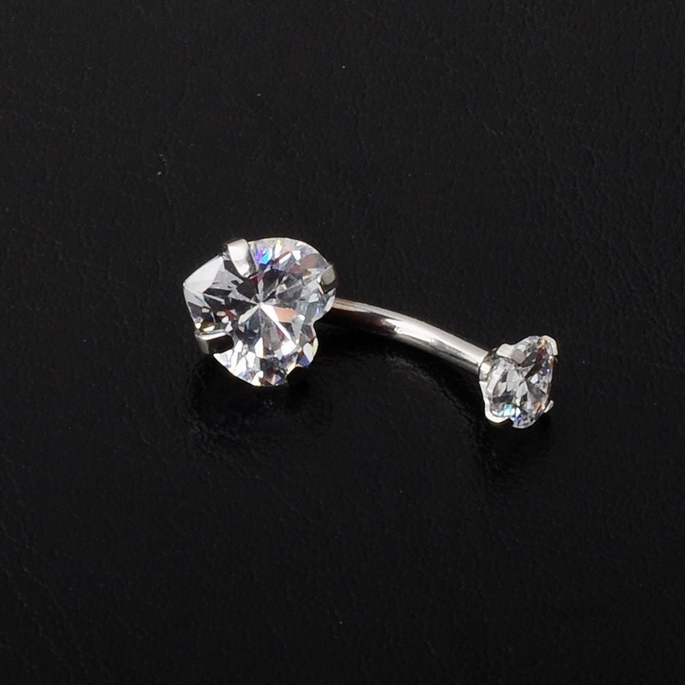 Stainless Steel Body Jewelry Crystal Belly Piercing Trendy Heart Navel Button Piercing  Party