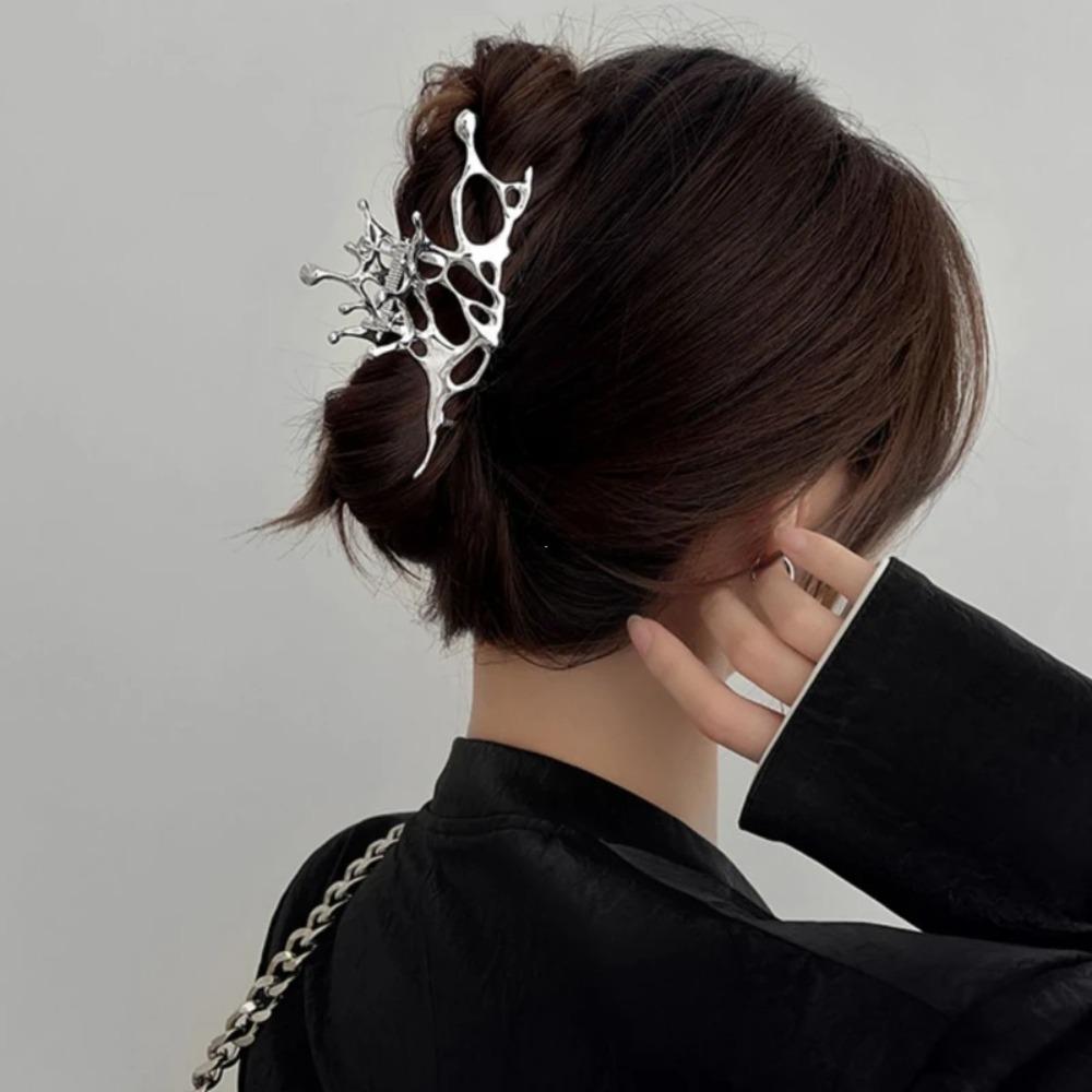 Silver Color Geometric Claw Clips Metal Grab Clamps Korean Fashion Hair Claw  Women