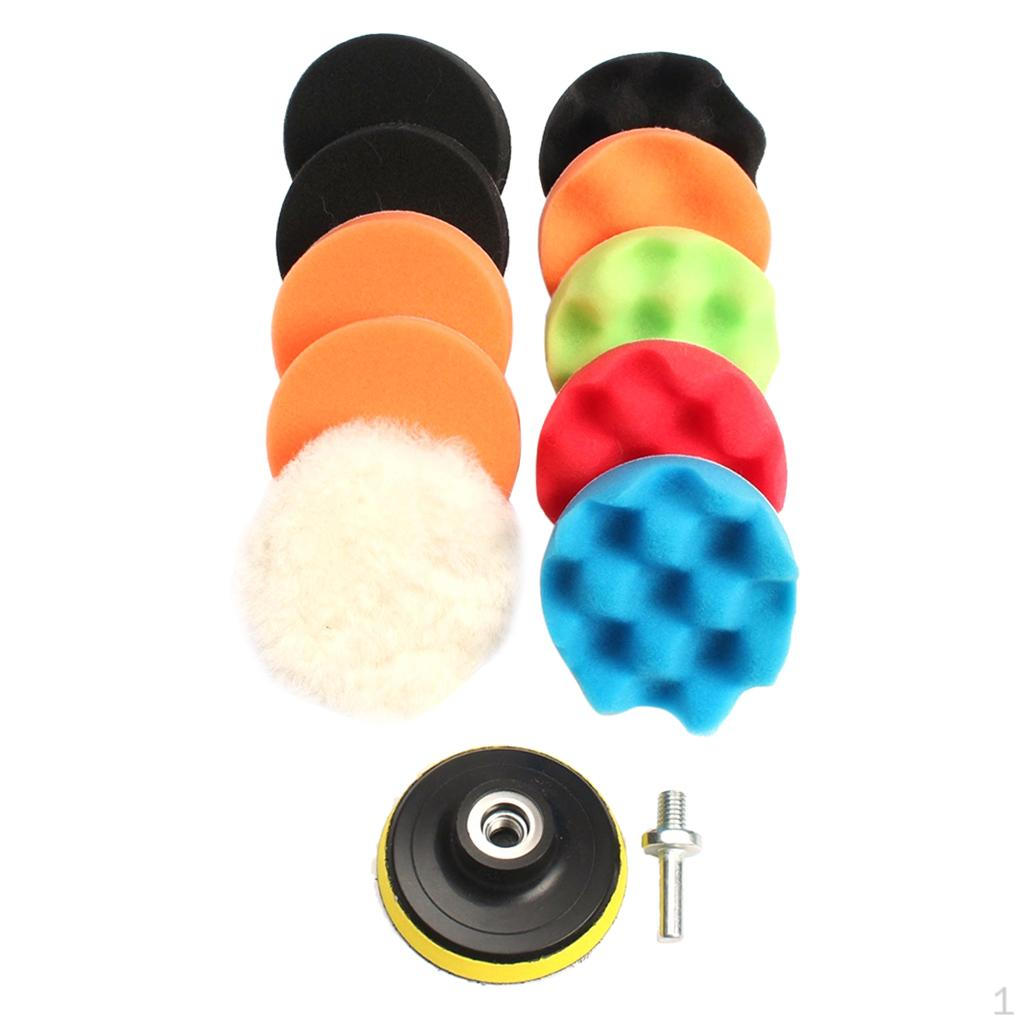 

11 Pieces 3 Inch Sponge Polishing ing Buffing Pads set Compound For car Random Color