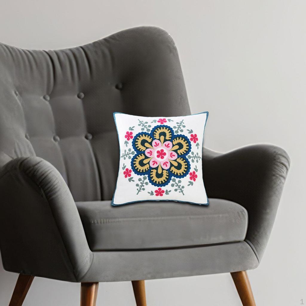 Decorative Pillowcase Throw Pillow Cover Cushion Case Embroidered Floral